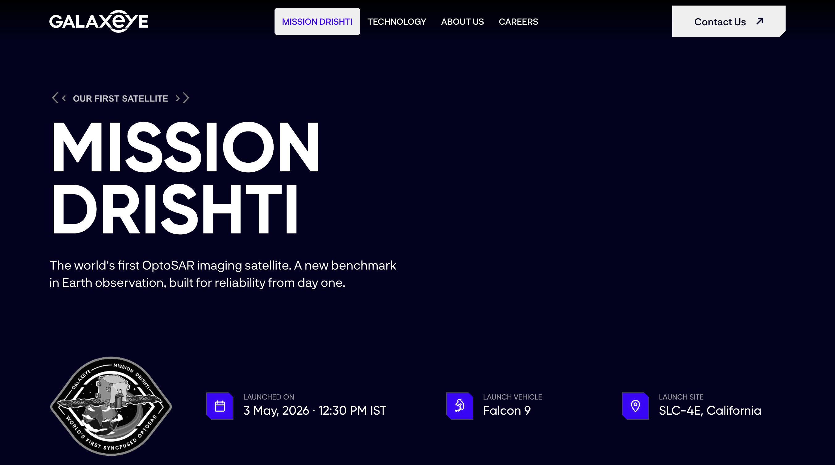 Mission Drishti launch webpage