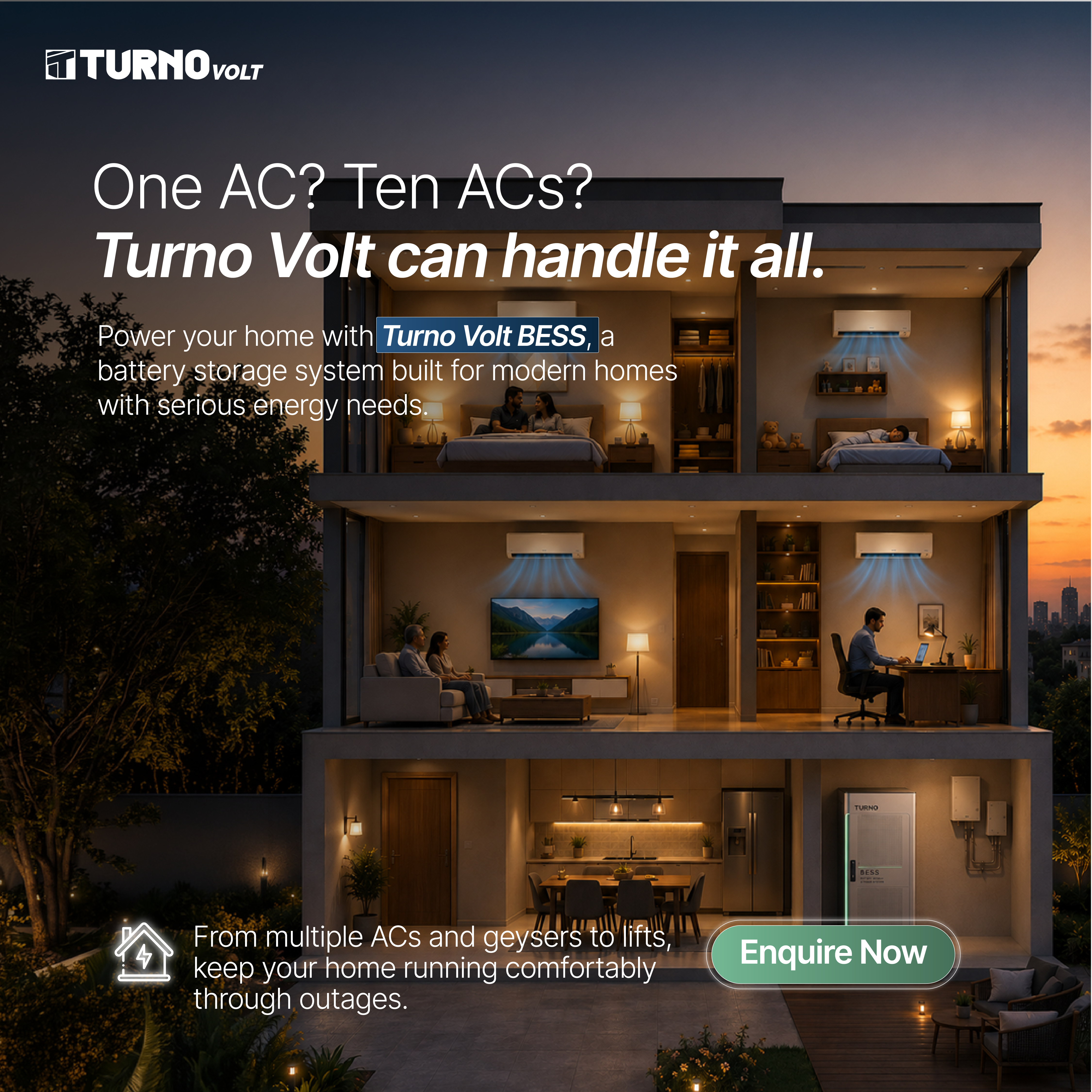 Turno Volt ad creative for premium housing