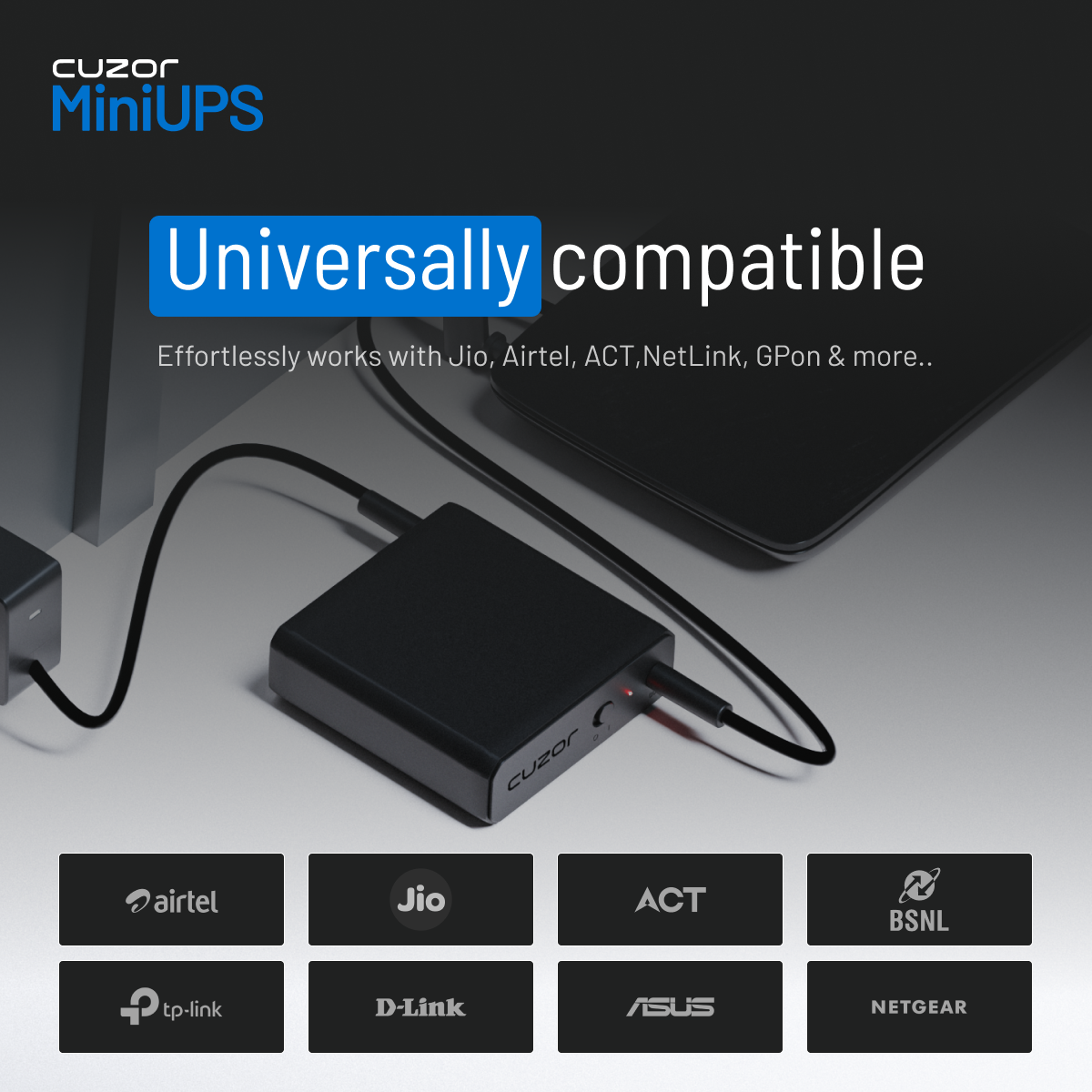 Cuzor Mini UPS — universally compatible with routers ad creative
